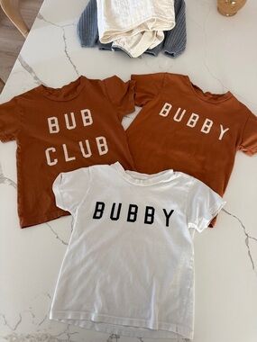 BUBBY Graphic Kids Tee - Rust & White